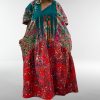 Embroidery African Dress - Green